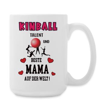 Kinball Beste Mama Mutter Muttertag Geburtstag - Große Tasse 440 ml - Weiß - Rechts