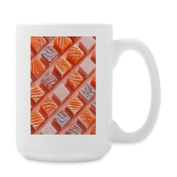 Salmon Tile Candy Grid - Large Mug 440 ml - white - Right