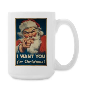 Affiche publicitaire du Père Noël - Grande tasse 440 ml - blanc - Droite
