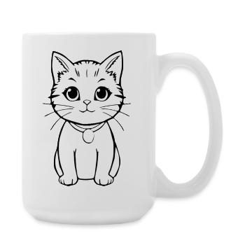 Chat Chaton Chat Chemise Chat T-shirt Cadeau - Grande tasse 440 ml - blanc - Droite