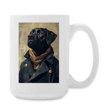 Illustration eines humanoiden Hundes - Große Tasse 440 ml - Weiß - Rechts