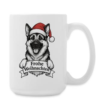 Chien avec chapeau de Père Noël Joyeux Noël - Grande tasse 440 ml - blanc - Droite