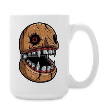 Gruselige mechanische Monster Zähne Halloween  - Große Tasse 440 ml - Weiß - Rechts