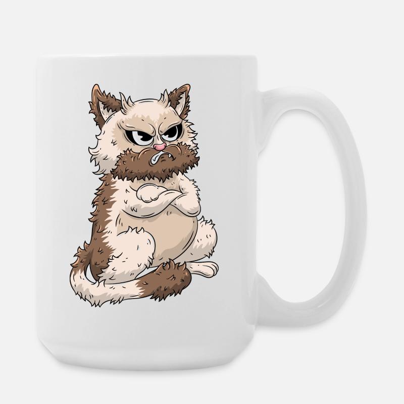 mürrische Katze - Grande tasse 440 ml - blanc