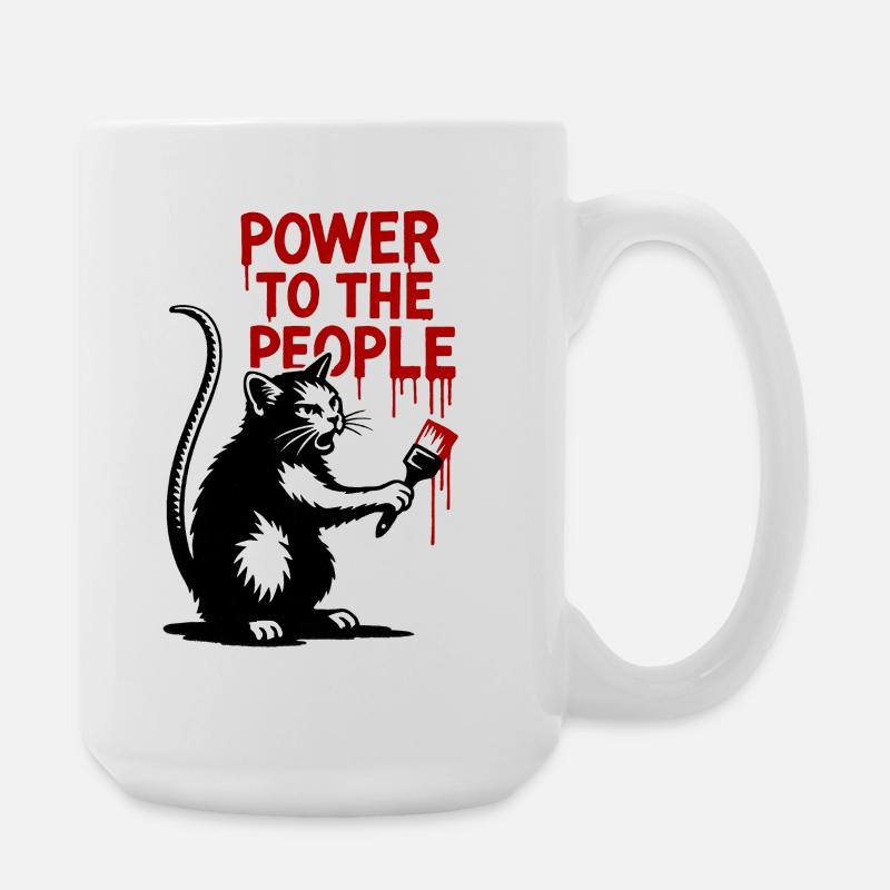 GraffitiKatze Rote Botschaft - Große Tasse 440 ml - Weiß