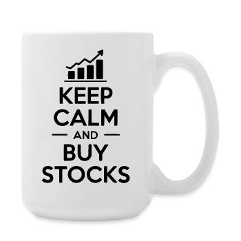 Keep Calm and Buy Stocks - Large Mug 440 ml - white - Right