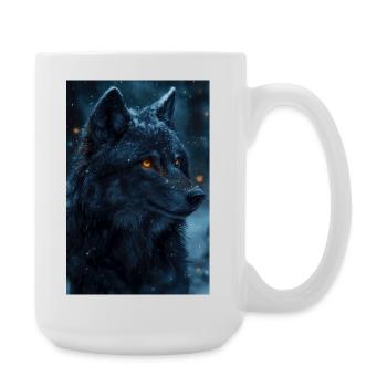 Illustration of a wolf - Large Mug 440 ml - white - Right