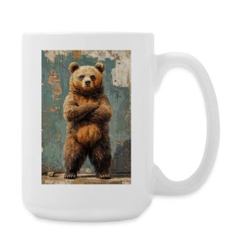 Illustration of a bear - Large Mug 440 ml - white - Right