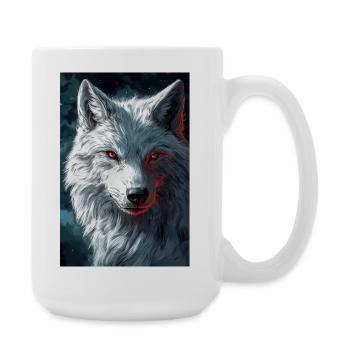 Illustration of a wolf - Large Mug 440 ml - white - Right