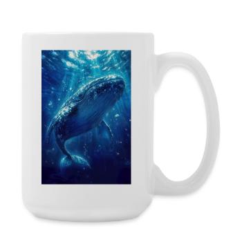 Illustration of a whale - Large Mug 440 ml - white - Right