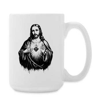 Heart of Jesus Light Sign - Large Mug 440 ml - white - Right