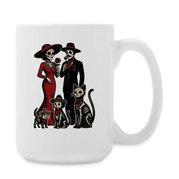 Dia de Muertos Family Scene - Large Mug 440 ml - white - Right