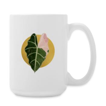 Alocasia in the Gold Circle - Large Mug 440 ml - white - Right