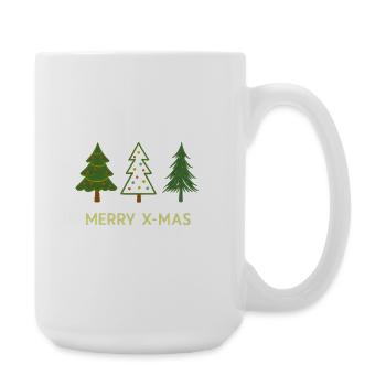 Merry X-Mas Tannenbaum Weinachten - Große Tasse 440 ml - Weiß - Rechts