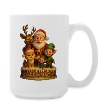 We Spark the Magic – Weihnachts Family Design - Große Tasse 440 ml - Weiß - Rechts