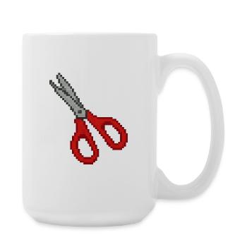 Ciseaux Rétro Rouge - Grande tasse 440 ml - blanc - Droite