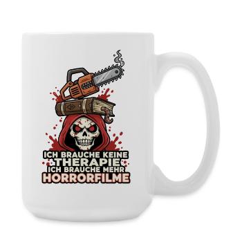Horror Movies Skull and Saw - Large Mug 440 ml - white - Right