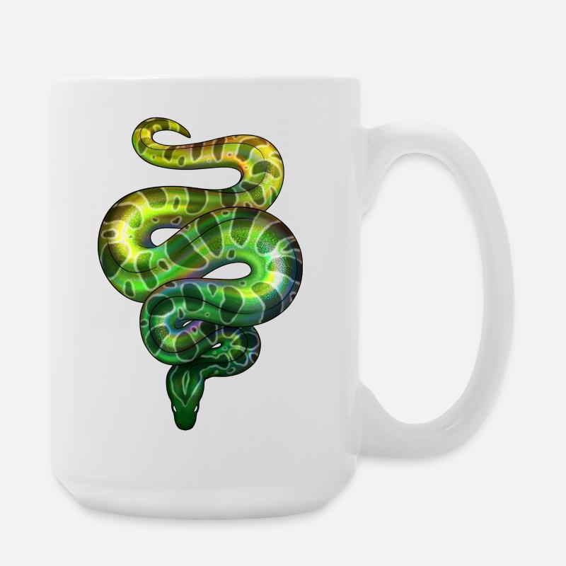 Néon Snake Green - Grande tasse 440 ml - blanc