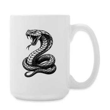 Serpent Courbure Noir et Blanc Tatouage - Grande tasse 440 ml - blanc - Droite