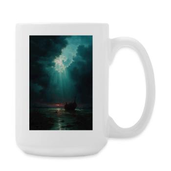 Illustration of a natural landscape - Large Mug 440 ml - white - Right