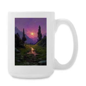 Illustration of a natural landscape - Large Mug 440 ml - white - Right