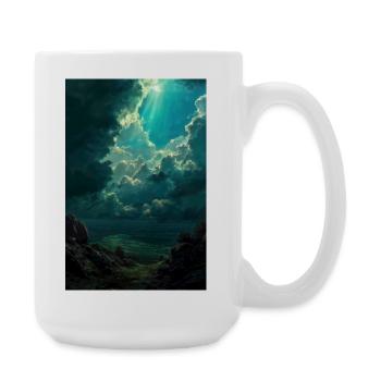Illustration of a natural landscape - Large Mug 440 ml - white - Right
