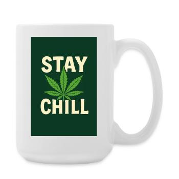 Stay Chill Cannabis Leaf - Große Tasse 440 ml - Weiß - Rechts