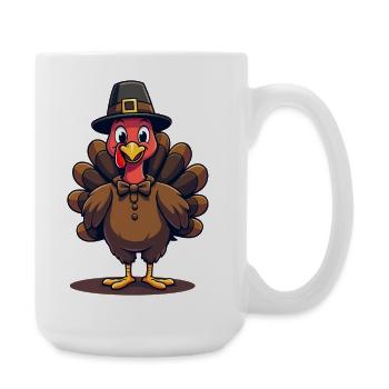 Thanksgiving Drôle Dinde de Thanksgiving - Grande tasse 440 ml - blanc - Droite