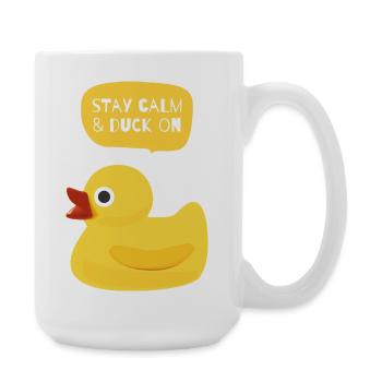 Bleiben Sie ruhig und ducken Sie sich vor dem Design - Große Tasse 440 ml - Weiß - Rechts