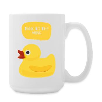 Parlez à la conception du canard ailé - Grande tasse 440 ml - blanc - Droite