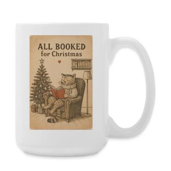 Alles gebucht für Christmas Cat - Große Tasse 440 ml - Weiß - Rechts