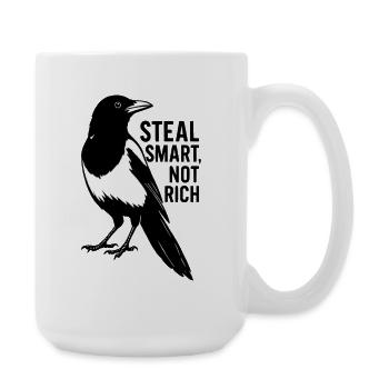 Elster / Rabe Schwarzweiß Ironischer Spruch - Große Tasse 440 ml - Weiß - Rechts