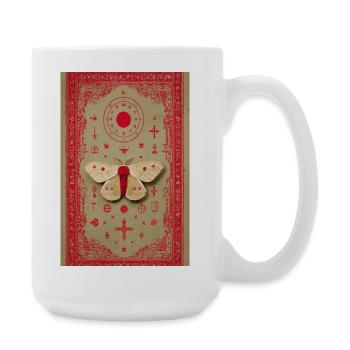 Alchemical Moth on Sacred Sigils - Large Mug 440 ml - white - Right