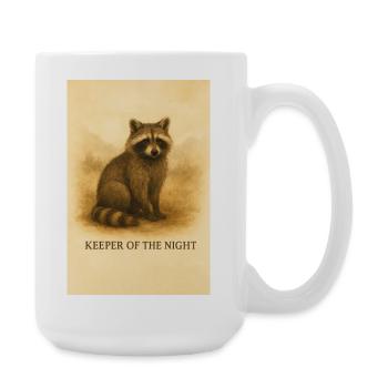 Keeper of the Night Raccoon - Large Mug 440 ml - white - Right