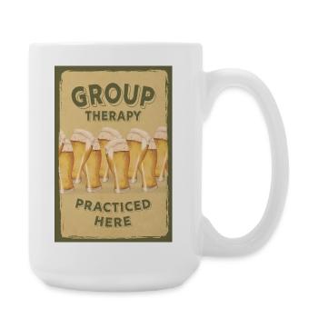 Group Therapy – Funny Beer Poster - Large Mug 440 ml - white - Right