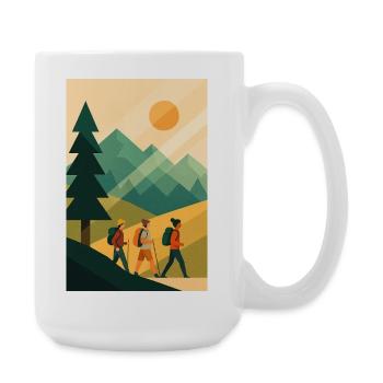 Minimalist Mountain Adventure - Large Mug 440 ml - white - Right