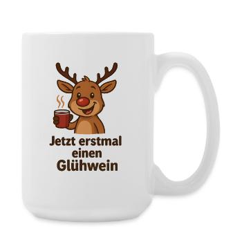 Hirsch Rudolph Frohe Weihnachten süß - Große Tasse 440 ml - Weiß - Rechts