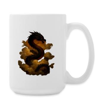 Wolkendrache im Himmel - Große Tasse 440 ml - Weiß - Rechts