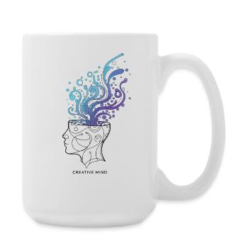Abstract Brain Illustration - Large Mug 440 ml - white - Right