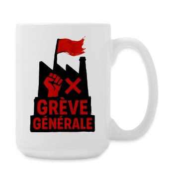 Generalstreik – Gewerkschaft - Große Tasse 440 ml - Weiß - Rechts
