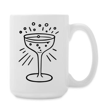 Glass bubbles and radiating lines - Large Mug 440 ml - white - Right