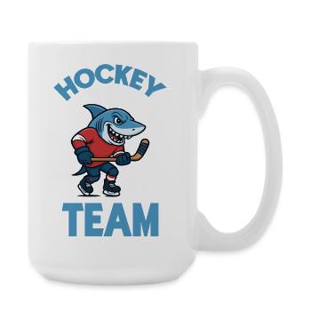 Mascotte de hockey sur glace de l’équipe Shark - Grande tasse 440 ml - blanc - Droite