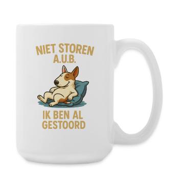Do Not Disturb Bull Terrier - Large Mug 440 ml - white - Right