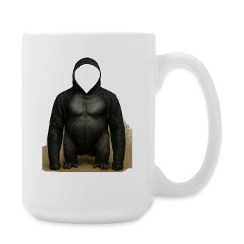 Shadow Gorilla Hoodie Design - Large Mug 440 ml - white - Right