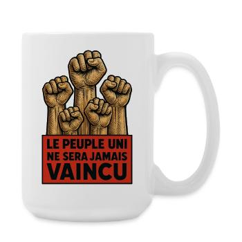 Das vereinte Volk wird niemals besiegt werden - Große Tasse 440 ml - Weiß - Rechts