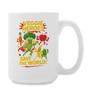 Veggie Heroes for Vegans, Vegetarians Food Lovers - Large Mug 440 ml - white - Right