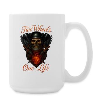 Two wheels, one life - Large Mug 440 ml - white - Right