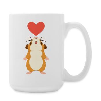Cochon d’Inde avec cœur - Grande tasse 440 ml - blanc - Droite