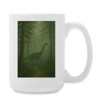 Nebelwald Dino im Urwald - Große Tasse 440 ml - Weiß - Rechts