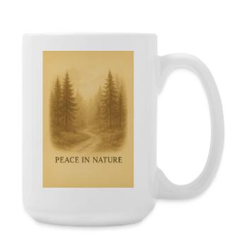 Calmness in the Forest Path - Large Mug 440 ml - white - Right